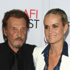 Johnny Hallyday et sa femme Laeticia Hallyday à la première de "Rules Don't Apply" à Los Angeles, le 10 novembre 2016.