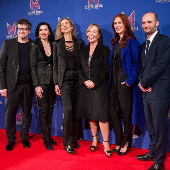 Podz, Julianna Margulies, Delphine De Vigan, Marti Noxton, Audrey Fleurot and Thomas Lilti - Le jury du festival Séries Mania lors de la cérémonie de clôture à Lille, le 30 mars 2019.