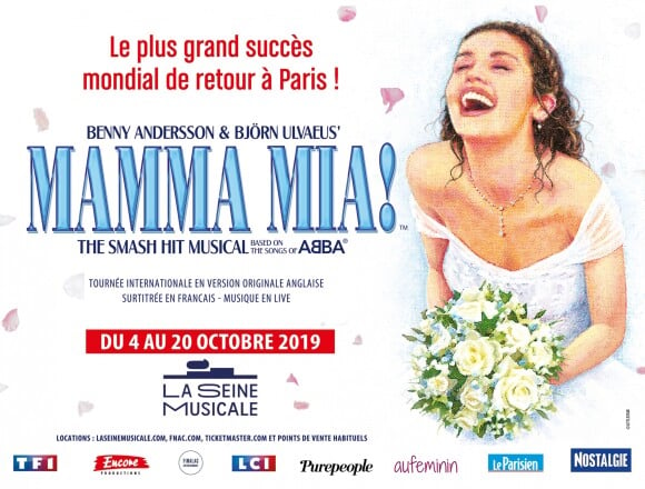 Affiche du spectacle Mamma Mia! à La Seine Musicale du 4 au 20 octobre 2019