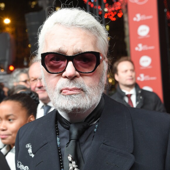 Karl Lagerfeld lors de l'illumination des Champs-Elysées à l'ocassion des Fêtes de Noël. Paris, le 22 novembre 2018. © Guirec Coadic/Bestimage