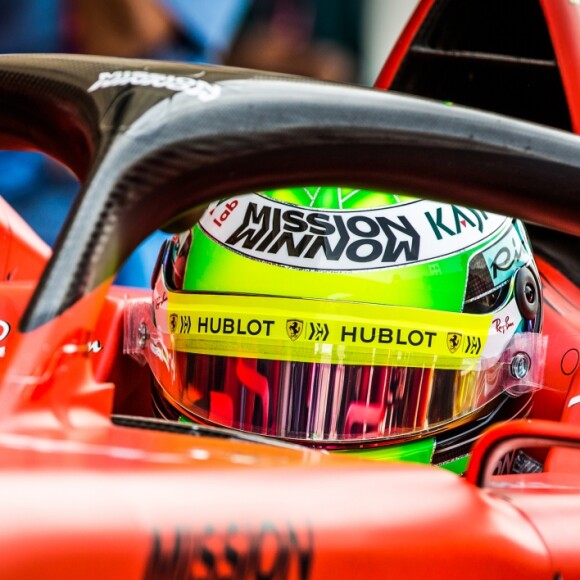 Mick Schumacher finit 2ème des essais privés de F1 dans la Ferrari SF90 sur circuit de Sakhir, à Bahreïn, le 2 avril 2019.