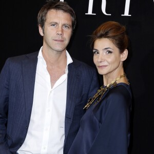 Le prince Emmanuel-Philibert de Savoie et la princesse Clotilde de Savoie (Clotilde Courau) - Photocall du défilé de mode Haute-Couture Automne-Hiver 2013/2014 "Armani" à Paris le 2 juillet 2013.