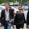 Le prince Emmanuel Philibert de Savoie et son épouse Clotilde Courau - People arrivant au défilé Haute-Couture Automne-Hiver 2013/2014 "Armani Privé" au Palais de Chaillot à Paris, le 2 juillet 2013.