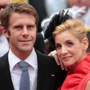 Le prince Emmanuel Philibert de Savoie et la princesse Clotilde de Savoie (Clotilde Courau) - Arrivées des invités du mariage religieux du prince Albert II de Monaco et de la princesse Charlene le 2 juillet 2011.