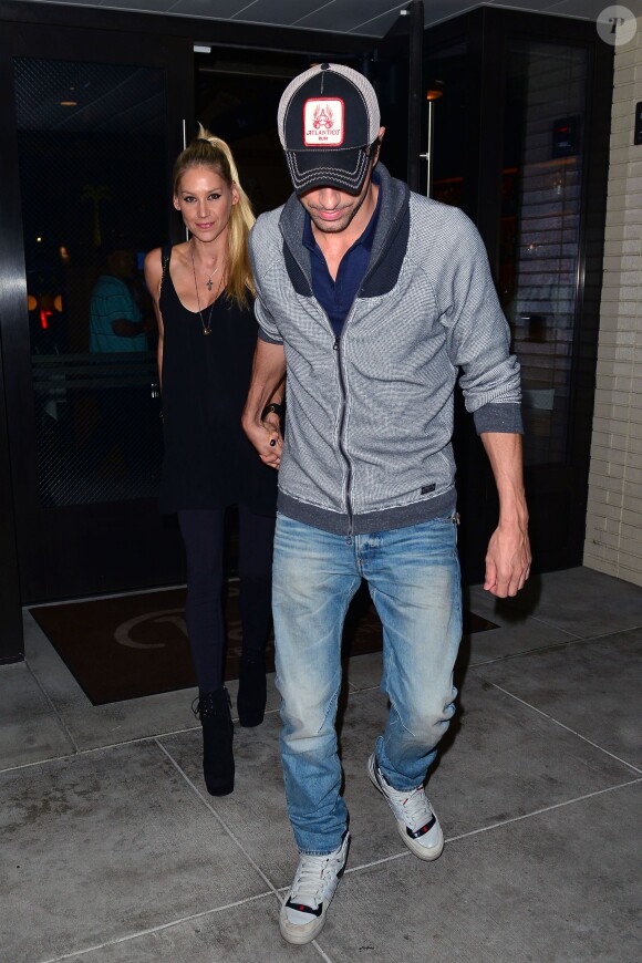 Enrique Iglesias et Anna Kournikova sont allés dîner au Palm Restaurant à Beverly Hills, Los Angeles, le 6 août 2015