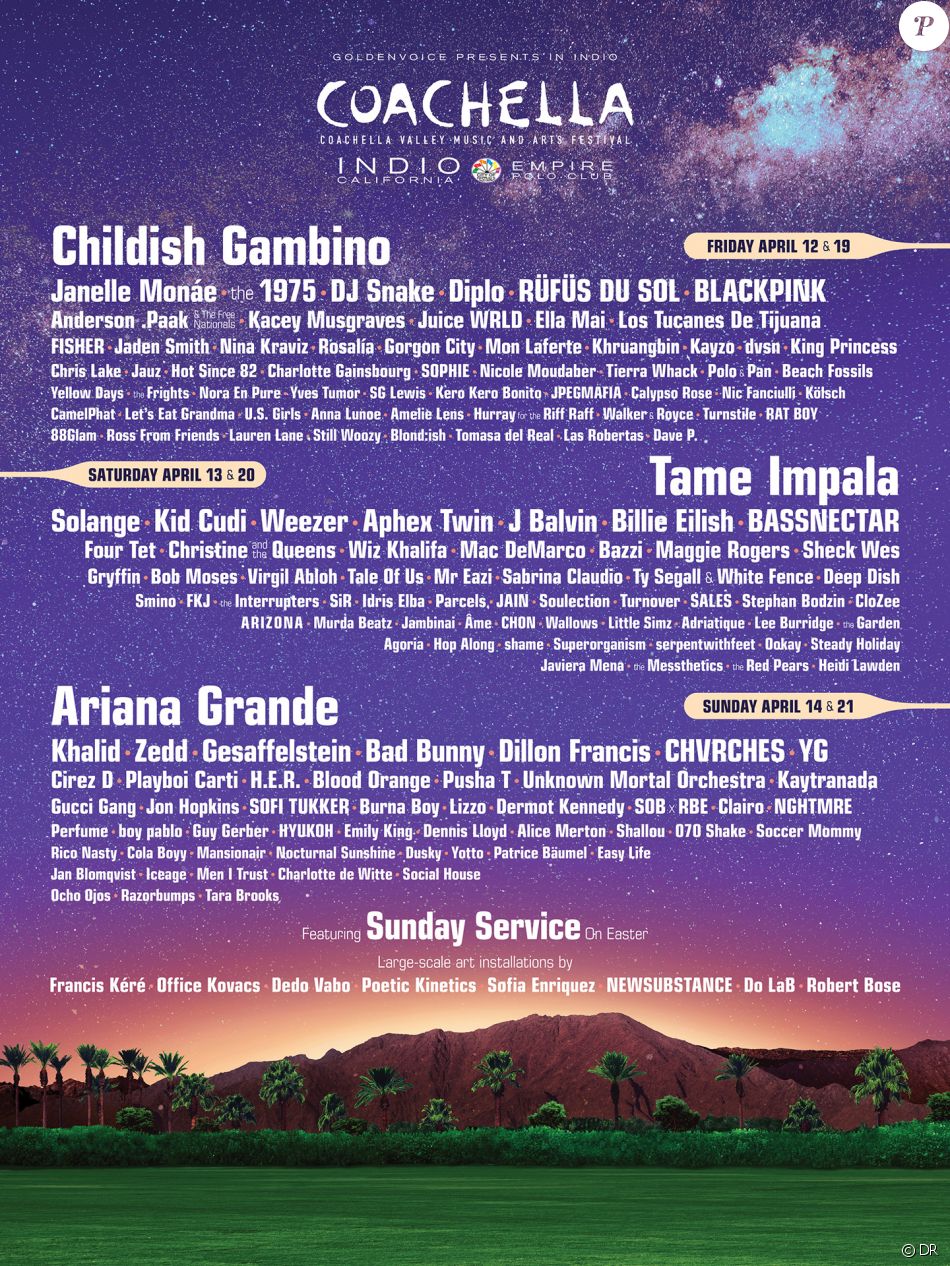 L'énorme programmation du festival Coachella 2019 à Indio en avril