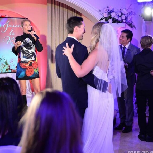 Céline Dion chante à un mariage à Las Vegas dans le cadre de l'émission Jimmy Kimmel Live !, le 5 avril 2019