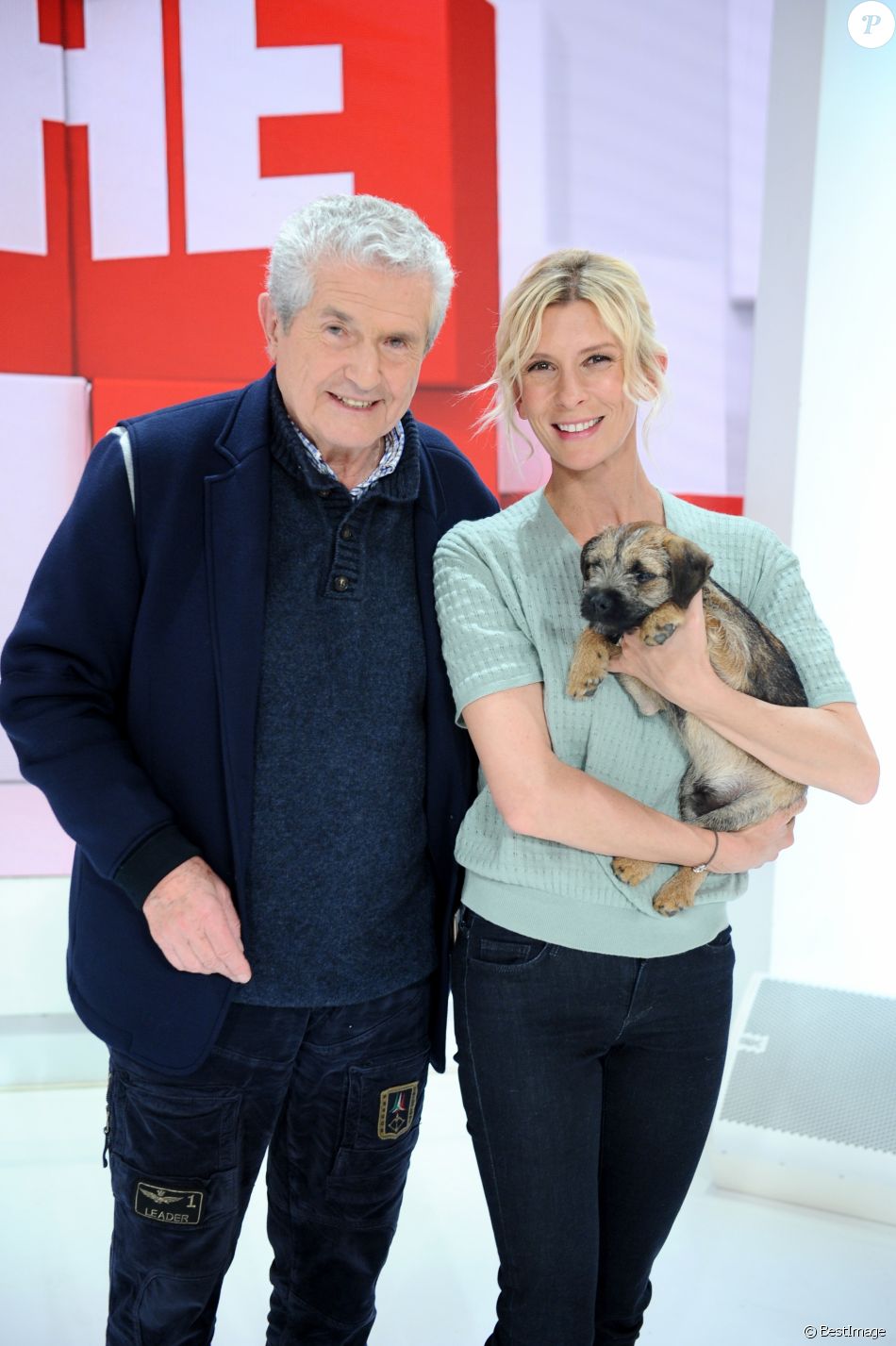 Exclusif Claude Lelouch Et Helene Gateau Et Son Chien Colonel Enregistrement De L Emission Vivement Dimanche Presentee Par M Drucker A Paris Le 8 Avril 1 Purepeople