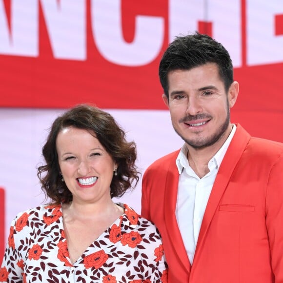 Exclusif - Anne Roumanoff et Vincent Niclo - Enregistrement de l'émission "Vivement Dimanche" présentée par M. Drucker à Paris le 8 avril 2019 et qui sera diffusée le 14 avril. © Guillaume Gaffiot/Bestimage