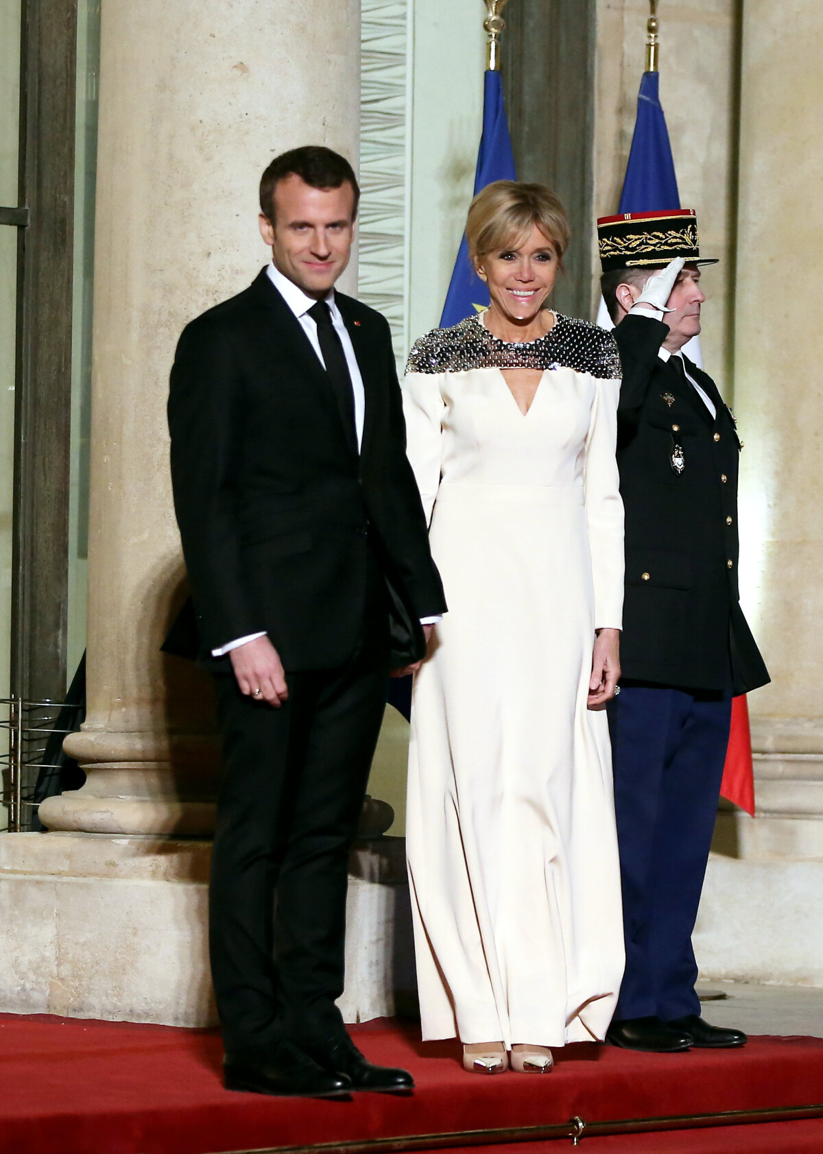Photo : Le président de la République Emmanuel Macron et sa femme la ...