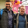 Mohamed, Frédéric et Sébastien de Koh-Lanta, le 13 avril 2019 avant le Marathon de Paris.