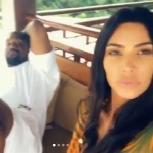 Kanye West et Kim Kardashian en vacances à Bali, en Indonésie. Avril 2019.