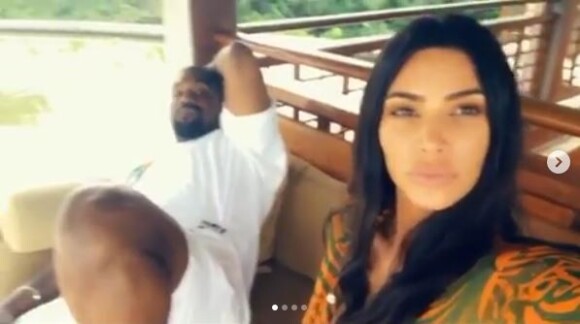 Kanye West et Kim Kardashian en vacances à Bali, en Indonésie. Avril 2019.