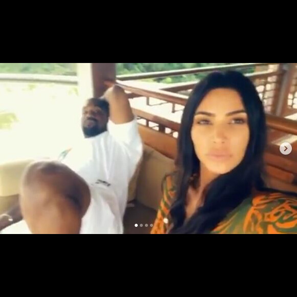 Kanye West et Kim Kardashian en vacances à Bali, en Indonésie. Avril 2019.