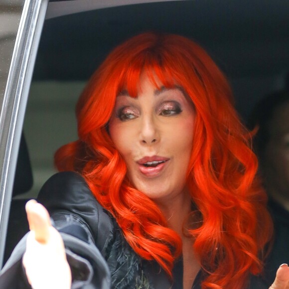 Exclusif - Cher à son arrivée à l'émission The Tonight Show Starring Jimmy Fallon à New York, le 15 avril 2019.