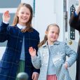 La princesse Isabella et la princesse Josephine. La reine Margrethe II de Danemark célébrait le 16 avril 2019 son 79e anniversaire au palais Marselisborg à Aarhus en compagnie du prince Frederik, de la princesse Mary et de leurs enfants le prince Christian, la princesse Isabella, le prince Vincent et la princesse Josephine, et en présence de plusieurs centaines de leurs compatriotes.