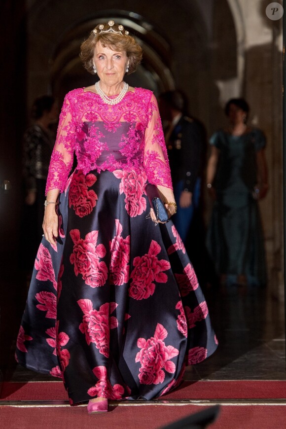 La princesse Margriet des Pays-Bas lors du dîner de gala en l'honneur du corps diplomatique au palais royal à Amsterdam le 9 avril 2019.