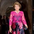 La princesse Margriet des Pays-Bas lors du dîner de gala en l'honneur du corps diplomatique au palais royal à Amsterdam le 9 avril 2019.