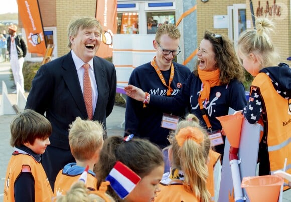 Le roi Willem-Alexander des Pays-Bas lors de l'ouverture des King's Games à l'école Arke à Lemmer. Le 12 avril 2019  Lemmer, 12-04-2019 King Willem-Alexander opens King's Games at Arke school Lemmer.12/04/2019 - Lemmer