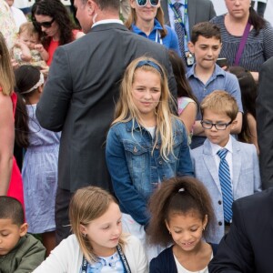 Le président Donald Trump et la première dame Melania Trump lors de la chasse annuelle d'oeuf de Pâques à la Maison Blanche à Washington le 22 avril 2019.