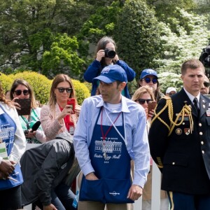 Le président Donald Trump et la première dame Melania Trump lors de la chasse annuelle d'oeuf de Pâques à la Maison Blanche à Washington le 22 avril 2019.