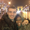 Siraba Dembélé, capitaine de l'équipe de France de handball, et Igor Pavlovic, photo Instagram, décembre 2014 sur les Champs-Elysées. Le couple, marié en juillet 2018, attend son premier enfant pour la fin de l'année 2019.