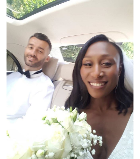 Siraba Dembélé, capitaine de l'équipe de France de handball, et Igor Pavlovic, photo Instagram. Le couple, ici lors de son mariage en juillet 2018, attend son premier enfant pour la fin de l'année 2019.