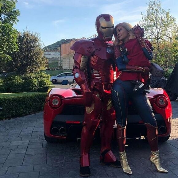 Kylie Jenner, Travis Scott et leur fille Stormi. Avril 2019.