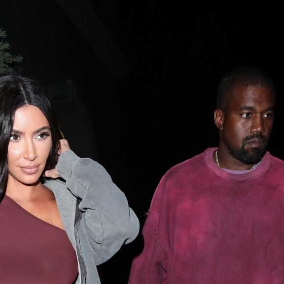 Kim Kardashian et son mari Kanye West - Les célébrités arrivent à la soirée d'anniversaire de Travis Scott aux Cinepolis Luxury Cinemas à Thousand Oaks. Le 25 avril 2019.