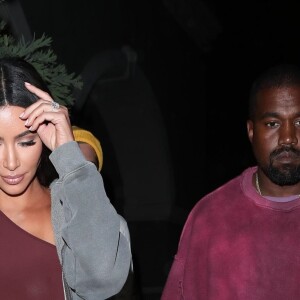 Kim Kardashian et son mari Kanye West - Les célébrités arrivent à la soirée d'anniversaire de Travis Scott aux Cinepolis Luxury Cinemas à Thousand Oaks. Le 25 avril 2019.