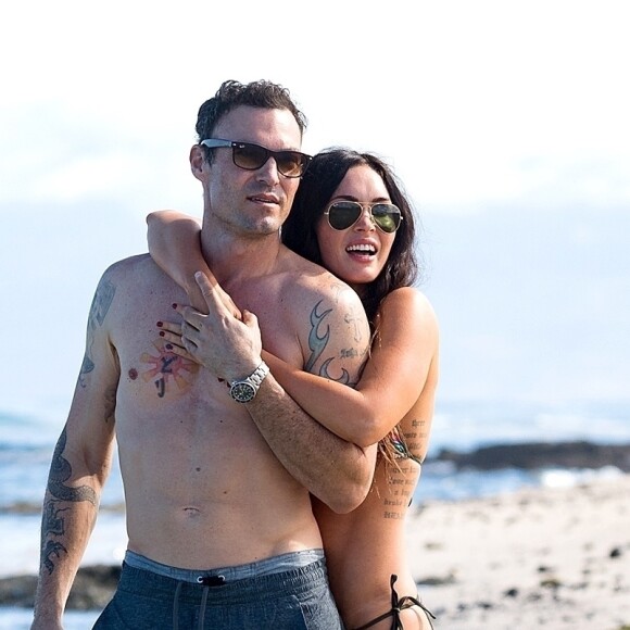 Exclusif - Megan Fox et Brian Austin Green en vacances sur l'île de Kailua-Kona à Hawaï le 28 mars 2018.