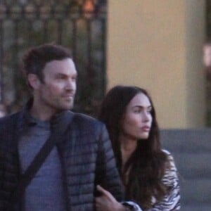 Exclusif - Megan Fox et Brian Austin Green en couple dans les rues de Los Angeles, le 2 avril 2019. Le 25 avril 2019, l'actrice a annulé la demande de divorce qu'elle avait déposée en 2015.