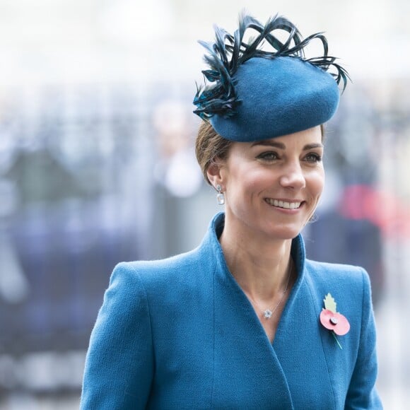 Kate Catherine Middleton, duchesse de Cambridge - La famille royale d'Angleterre en l'abbaye de Westminster à Londres pour le service commémoratif de l'ANZAC Day. Le 25 avril 2019