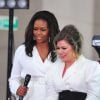 Michelle Obama et Kelly Clarkson sur le plateau de l'émission "NBC's Today" pour célébrer la "Journée internationale de la Fille" à New York, le 11 octobre 2018.