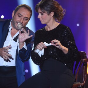 Exclusif - Dani Lary et Faustine Bollaert - Enregistrement de la 202ème et dernière émission "Le plus grand cabaret du monde" présentée par P.Sébastien et diffusée le samedi 4 mai sur France 2. Le 16 octobre 2018 © Giancarlo Gorassini / Bestimage