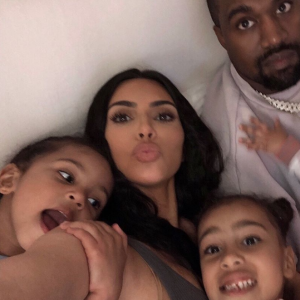 Kim Karashian, Kanye West et leurs enfants Chicago, North et Saint - avril 2019.