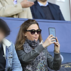 Sandrine Quétier et son fils Gaston - People au match de Ligue 1 entre le Psg contre l'OGC Nice au Parc des Princes à Paris le 4 mai 2019.