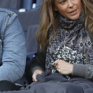 Sandrine Quétier et son fils Gaston - People au match de Ligue 1 entre le Psg contre l'OGC Nice au Parc des Princes à Paris le 4 mai 2019.