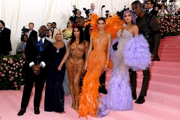 Corey Gamble, Kris Jenner, Kim Kardashian, Kanye West, Kendall Jenner, Kylie Jenner et Travis Scott - Arrivées des people à la 71ème édition du MET Gala (Met Ball, Costume Institute Benefit) sur le thème "Camp: Notes on Fashion" au Metropolitan Museum of Art à New York, le 6 mai 2019.