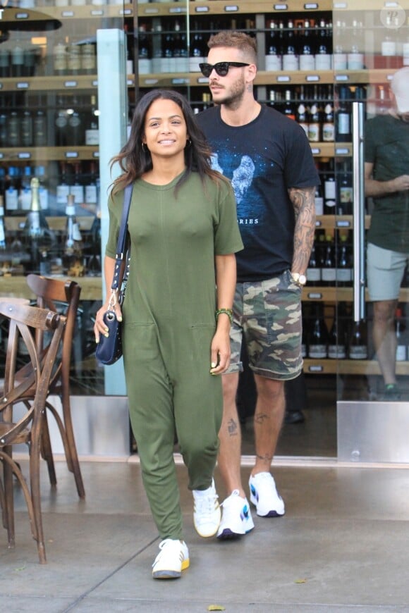 Christina Milian et son compagnon Matt Pokora (M. Pokora) font du shopping chez "Wally's" à Beverly Hills. Los Angeles, le 15 novembre 2018.