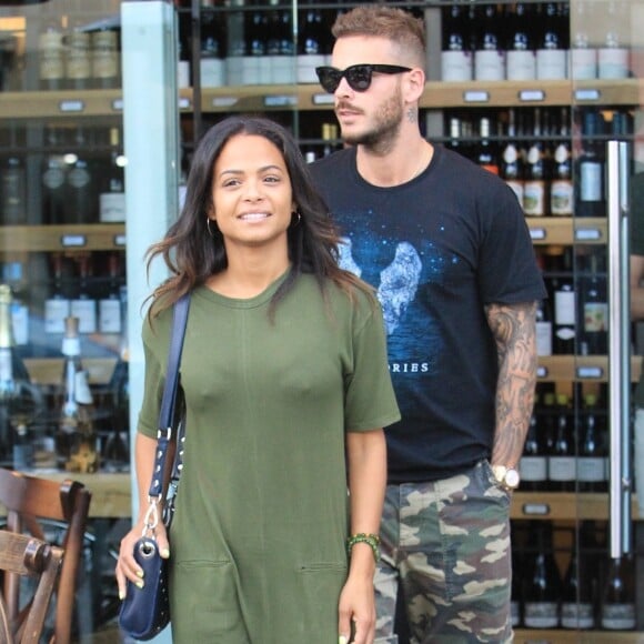 Christina Milian et son compagnon Matt Pokora (M. Pokora) font du shopping chez "Wally's" à Beverly Hills. Los Angeles, le 15 novembre 2018.