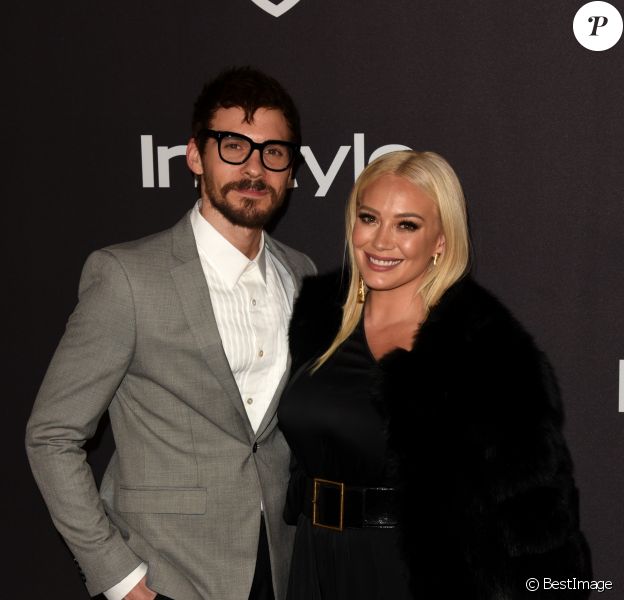 Matthew Koma et sa compagne Hilary Duff - Photocall de la soirée "Warner InStyle Golden Globes After Party" au Beverly Hilton Hotel à Beverly Hills. Le 6 janvier 2019