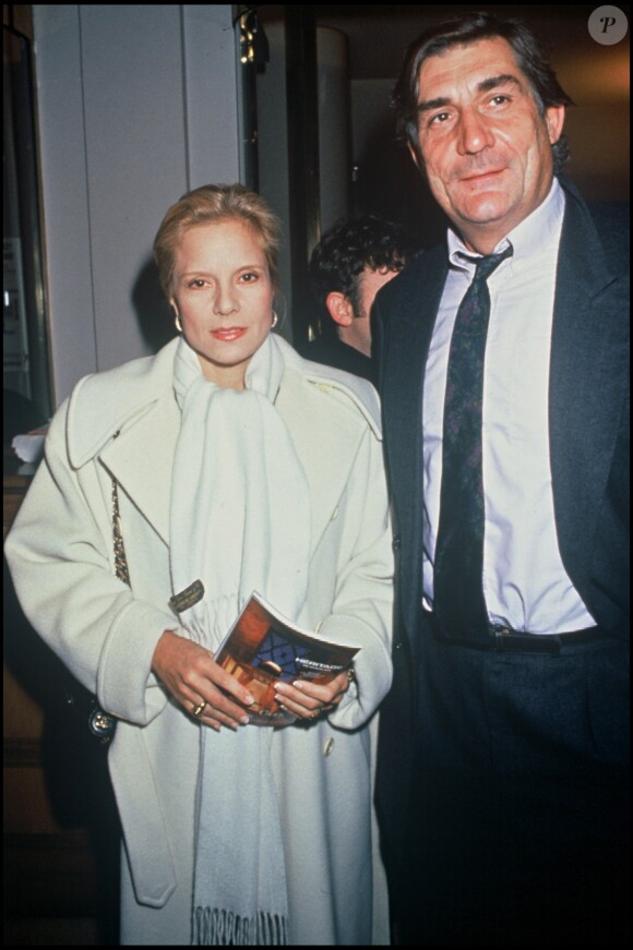 Sylvie Vartan et Jean-Claude Brisseau à la pièce "L'aide mémoire" le 6 novembre 1992.