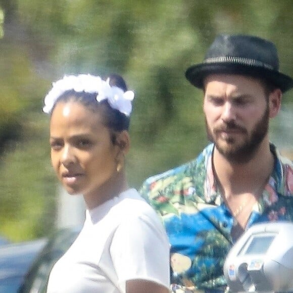 Exclusif - Christina Milian et son compagnon M. Pokora ont été aperçus en train de prendre des photos dans les rues de Los Angeles, le 11 mai 2019.