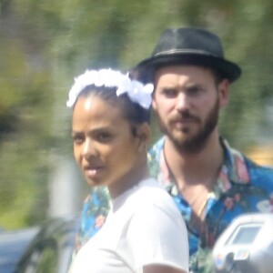 Exclusif - Christina Milian et son compagnon M. Pokora ont été aperçus en train de prendre des photos dans les rues de Los Angeles, le 11 mai 2019.