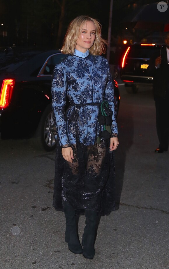 Diane Kruger arrivant au défilé de la collection croisière de Prada à New York le 2 mai 2019