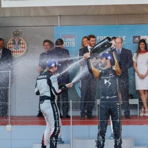 Le prince Albert II de Monaco, Jean-Eric Vergne, Oliver Rowland- 3ème Monaco E-Prix, Monaco, le 11 mai 2019. © Claudia Albuquerque / Bestimage