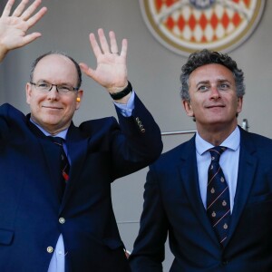 Le prince Albert II de Monaco, Alejandro Agag, PDG et fondateur du championnat de Formule E- 3ème Monaco E-Prix, Monaco, le 11 mai 2019. © Claudia Albuquerque / Bestimage