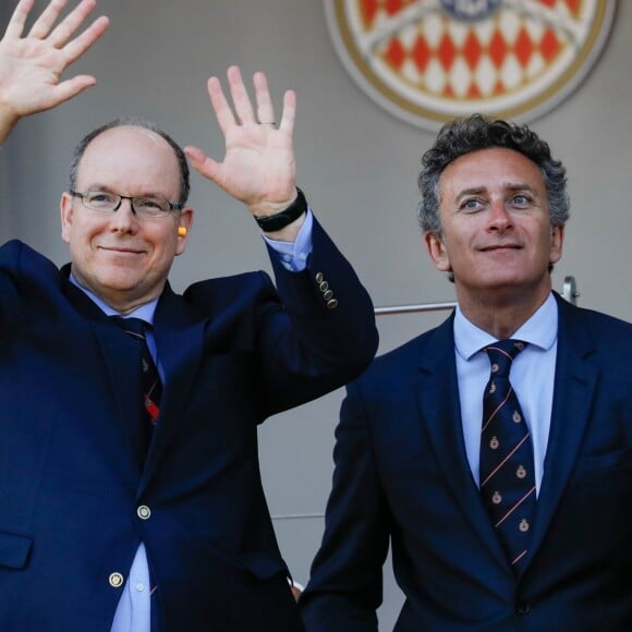 Le prince Albert II de Monaco, Alejandro Agag, PDG et fondateur du championnat de Formule E- 3ème Monaco E-Prix, Monaco, le 11 mai 2019. © Claudia Albuquerque / Bestimage