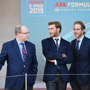 Le prince Albert II de Monaco, Pierre Casiraghi, Andrea Casiraghi - 3ème Monaco E-Prix, Monaco, le 11 mai 2019. © Bruno Bebert / Bestimage